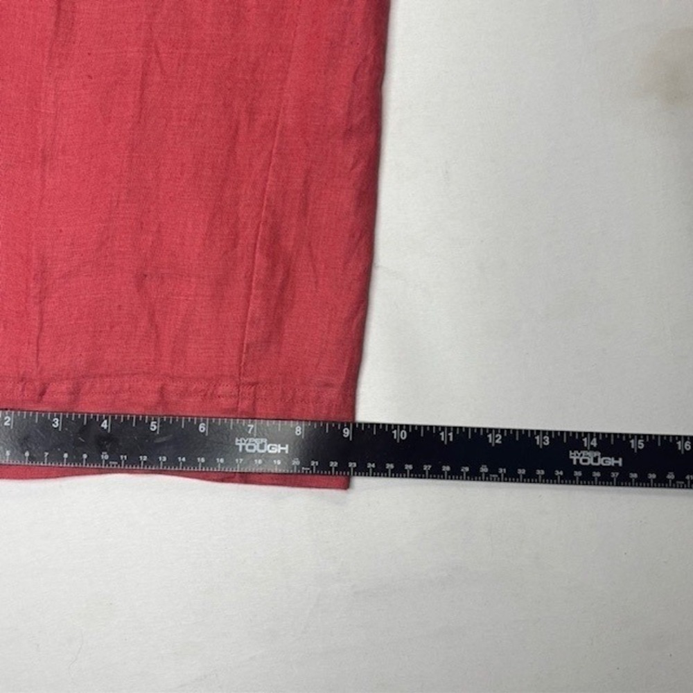 Cherokee Women's 100% Linen Cropped Pants Coral Pink Size 12 Wide Leg Pants - Picture 10 of 14